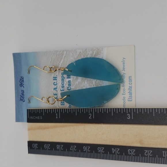 1253- Natural Stone Earrings Handmade NWT - Picture 3 of 3